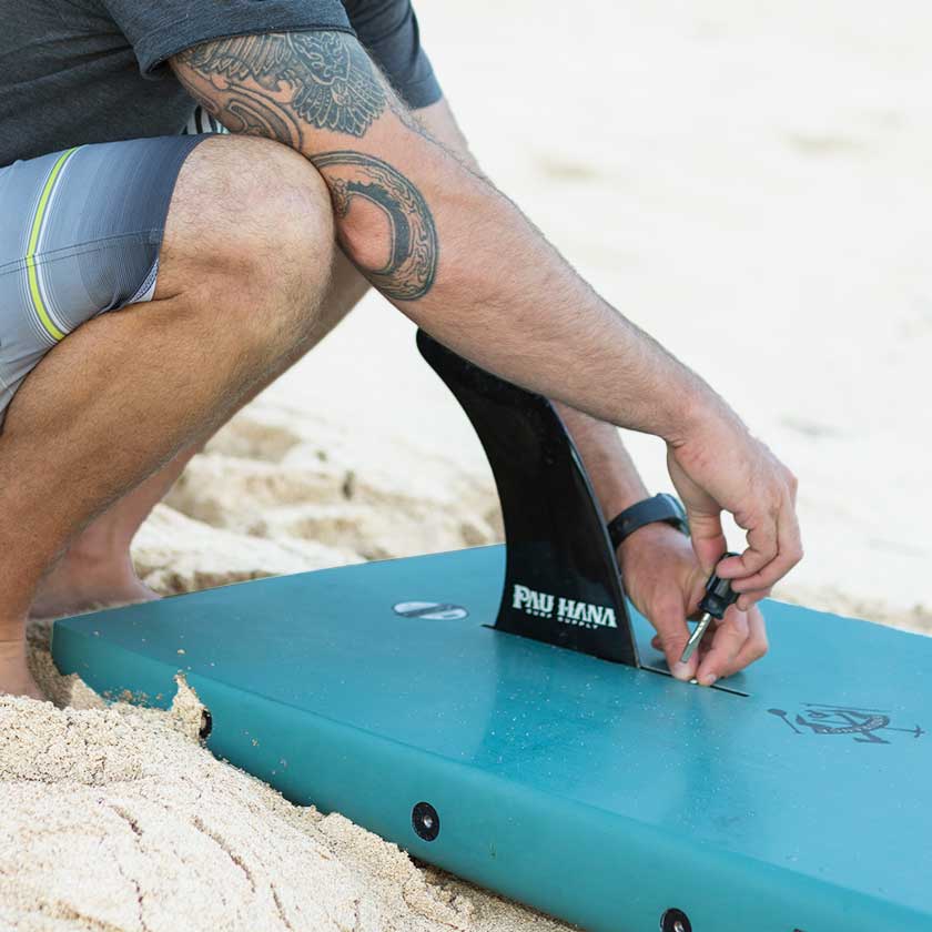 standard 10" fin box on pau hana paddleboards