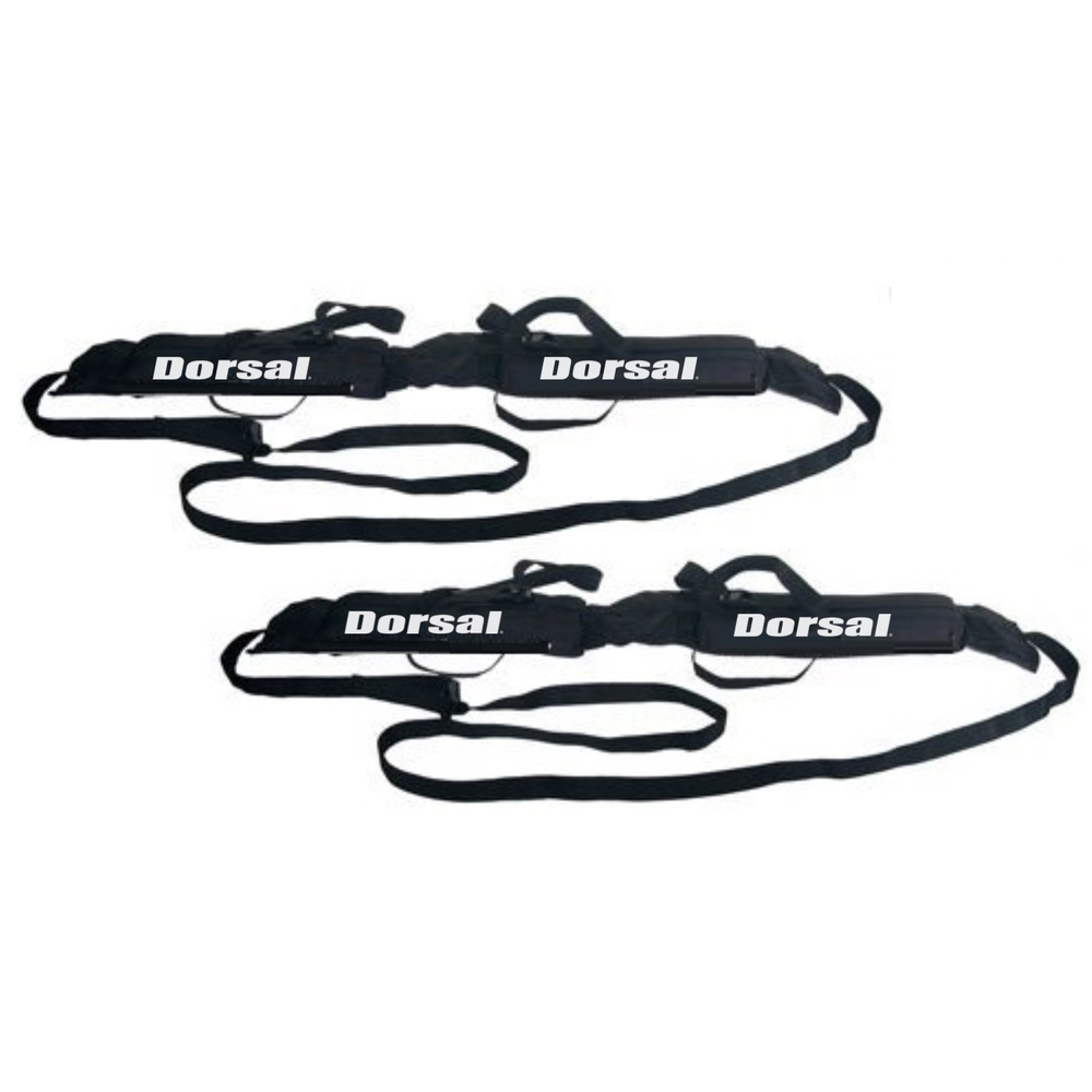 DORSAL Wrap Rax Double Surfboard Soft Roof Rack Pads with Straps - Pack of 2 Corrosion Resistant Buckles, Universal Fit, Trucks SUVs - Longboards, Short Boards, SUP, Soft Tops - Pau Hana Surf Supply