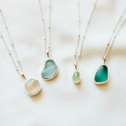 Blue Sea Glass Necklace (Handmade) - Pau Hana Surf Supply