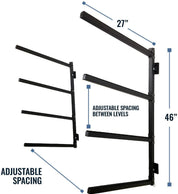 Outdoor Wall Rack | 46 Inch Adjustable Height | Kayak & SUP - Pau Hana Surf Supply