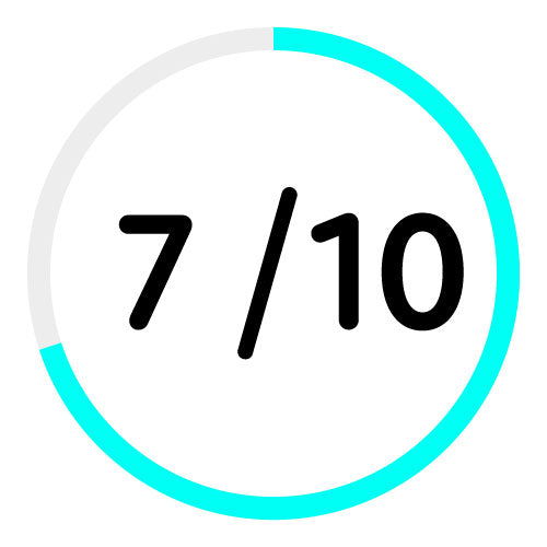 10' rating on a white background