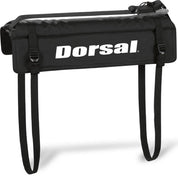 Black Dorsal tailgate pad for board transport with straps on a white background