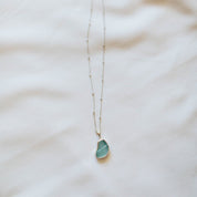 Blue Sea Glass Necklace (Handmade) - Pau Hana Surf Supply