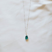 Blue Sea Glass Necklace (Handmade) - Pau Hana Surf Supply