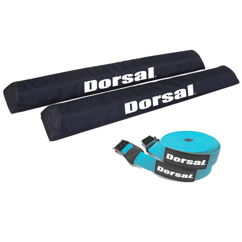 DORSAL Aero Roof Rack Pads with 15 ft Surf Straps - Pack of 4 for Car Surfboard Kayak SUP Long - Pau Hana Surf Supply