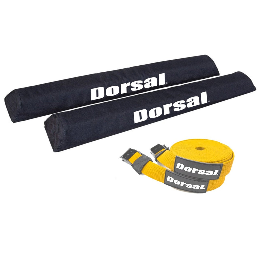 DORSAL Aero Roof Rack Pads with 15 ft Surf Straps - Pack of 4 for Car Surfboard Kayak SUP Long - Pau Hana Surf Supply