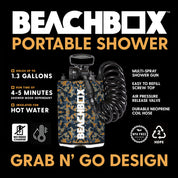 BeachBox Portable Camping Shower Tank - 'Camo'