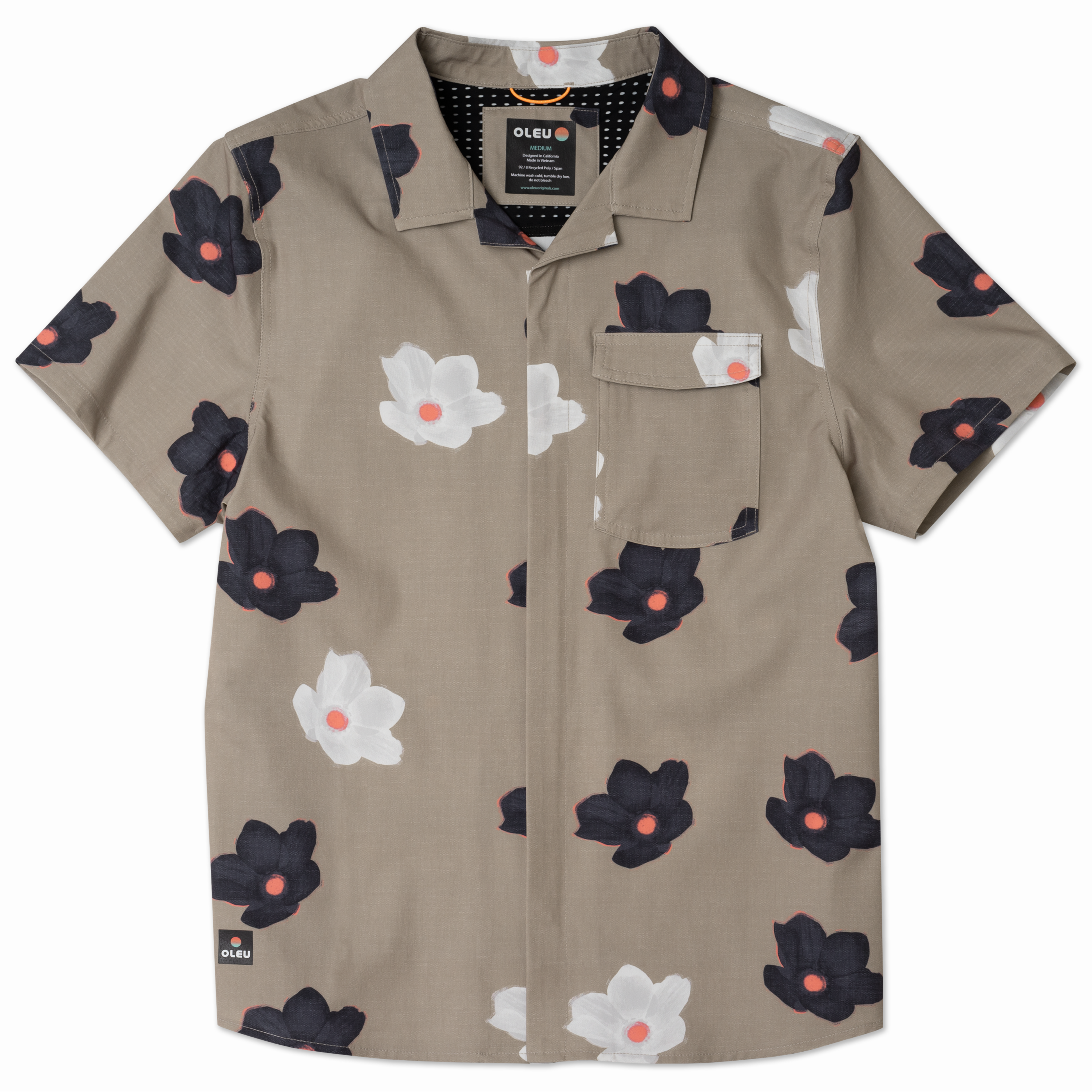 OLEU UV QUICK-DRY BOARDSHIRT - FLOATERS DARK SAND