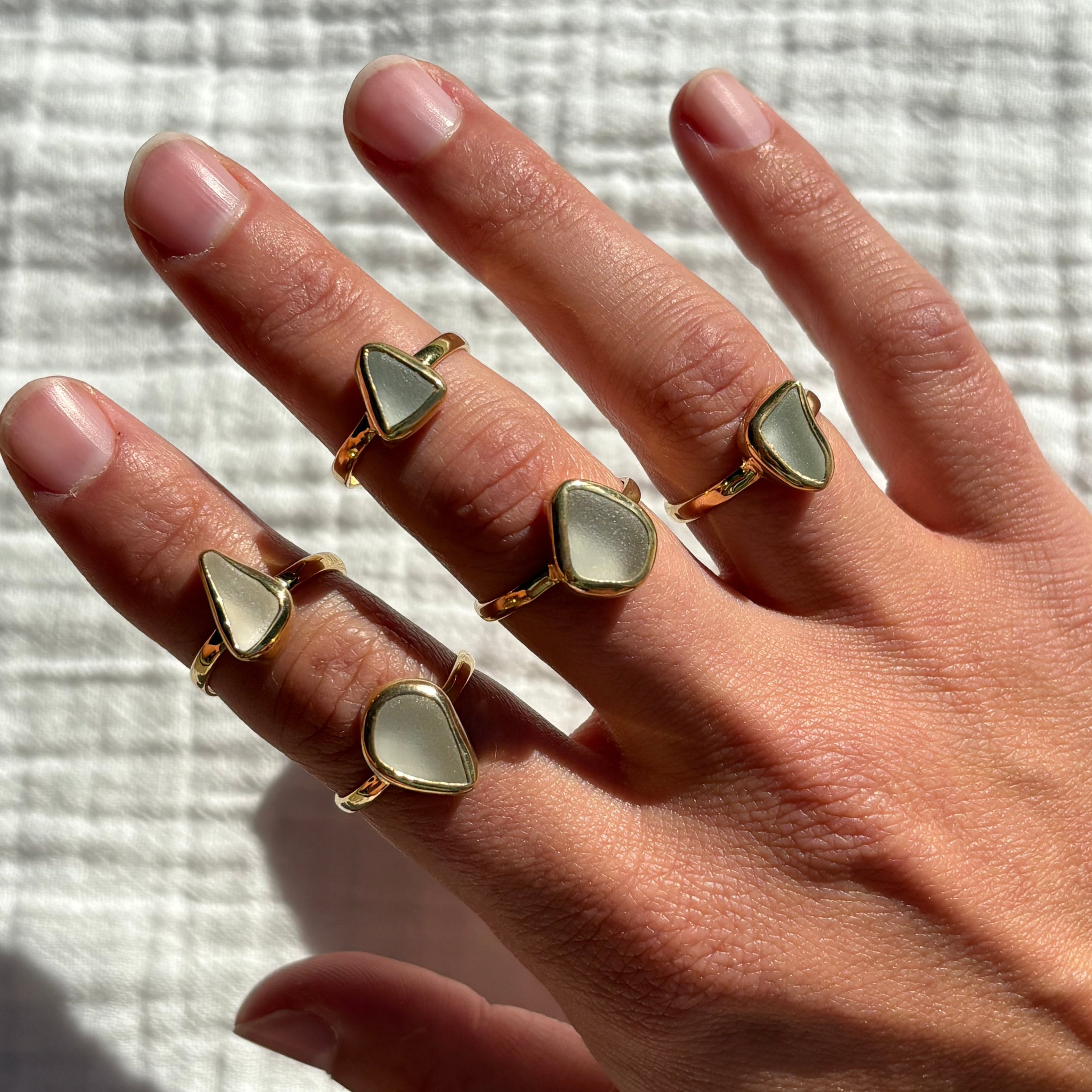 White Sea Glass Ring (Handmade) - Pau Hana Surf Supply
