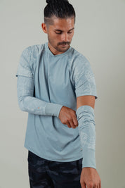 OLEU SUNSPORT™ UV ARM SLEEVES - RAINFOREST SEA GREEN