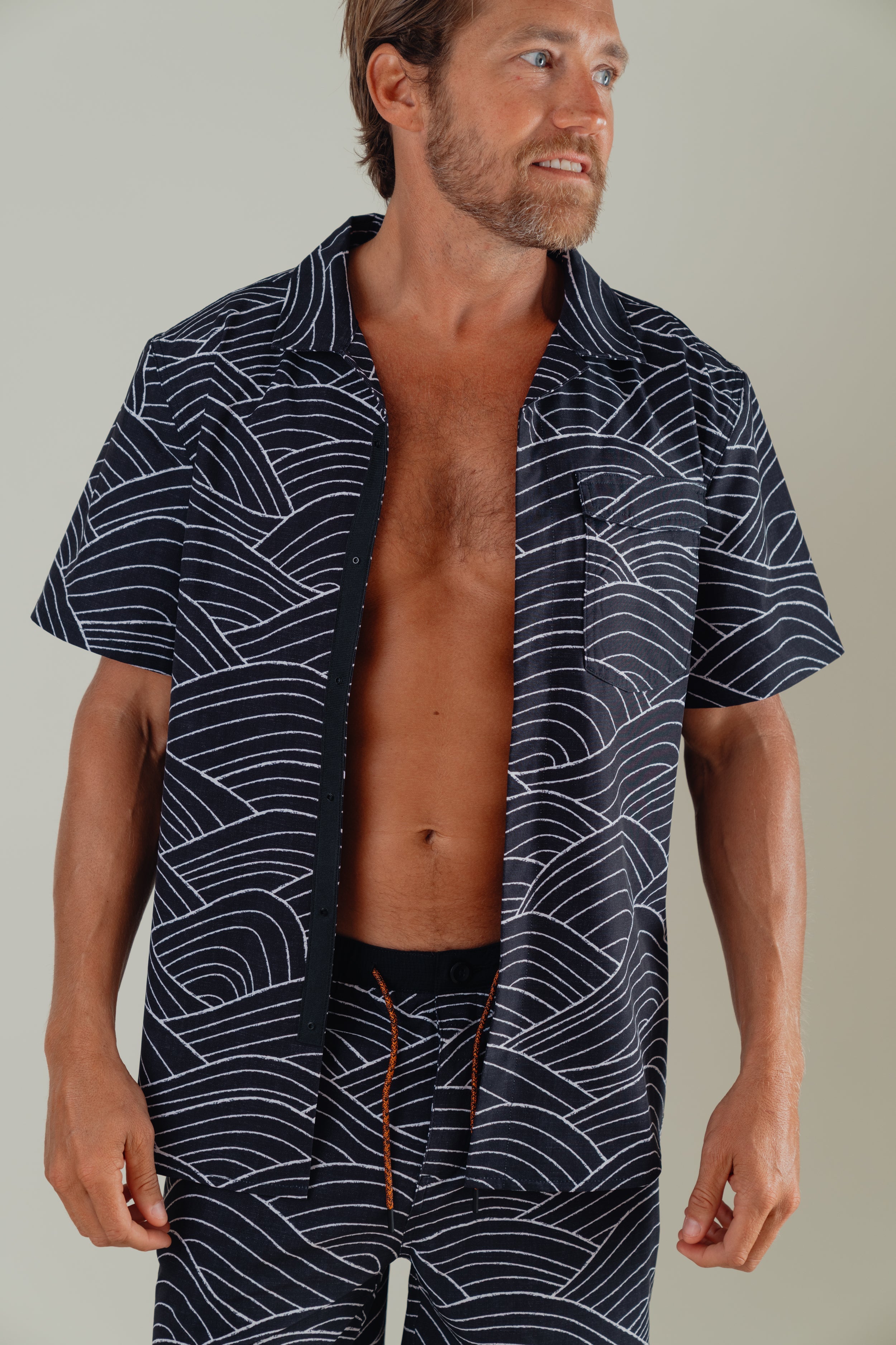 OLEU UV QUICK-DRY BOARDSHIRT - STORM CARBON