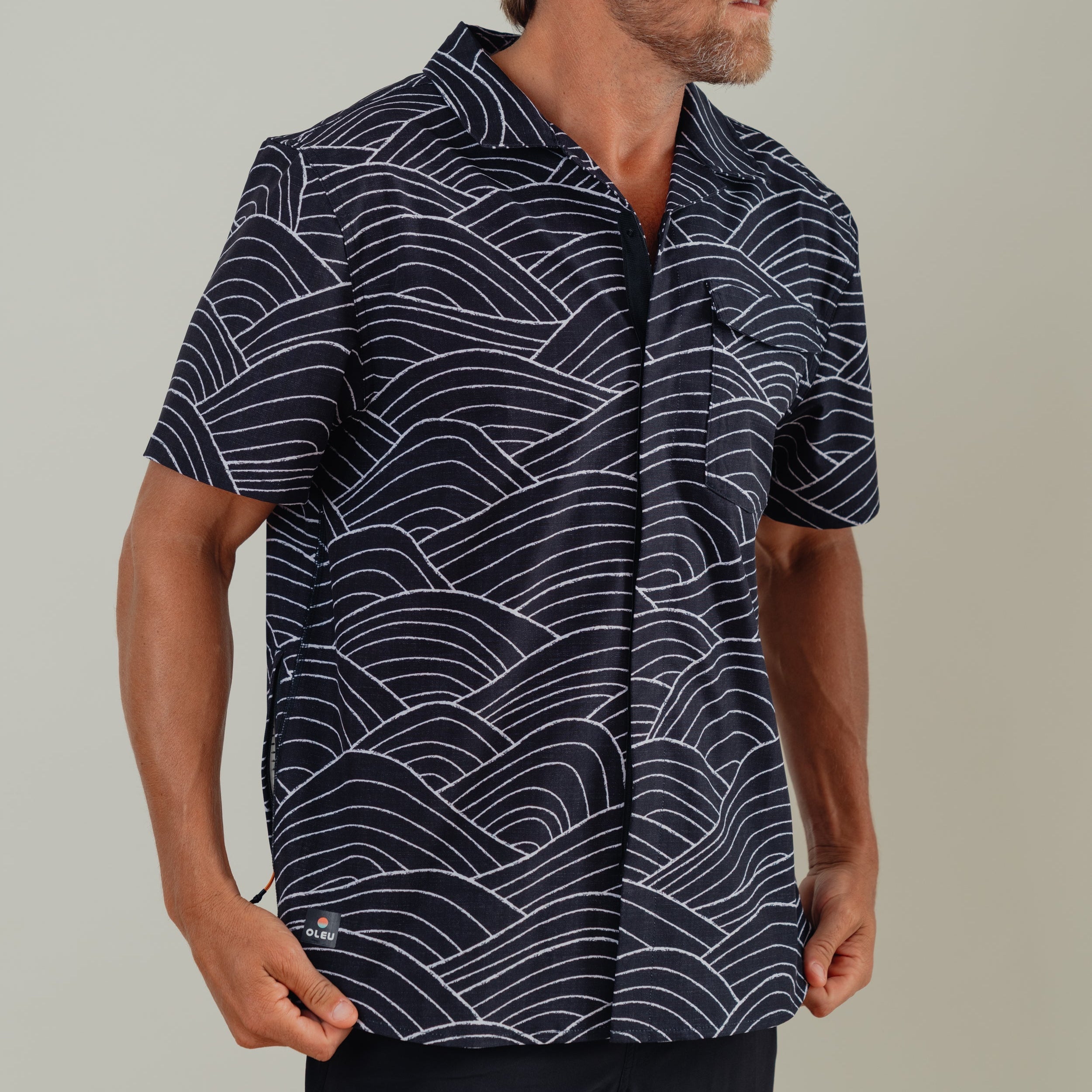OLEU UV QUICK-DRY BOARDSHIRT - STORM CARBON