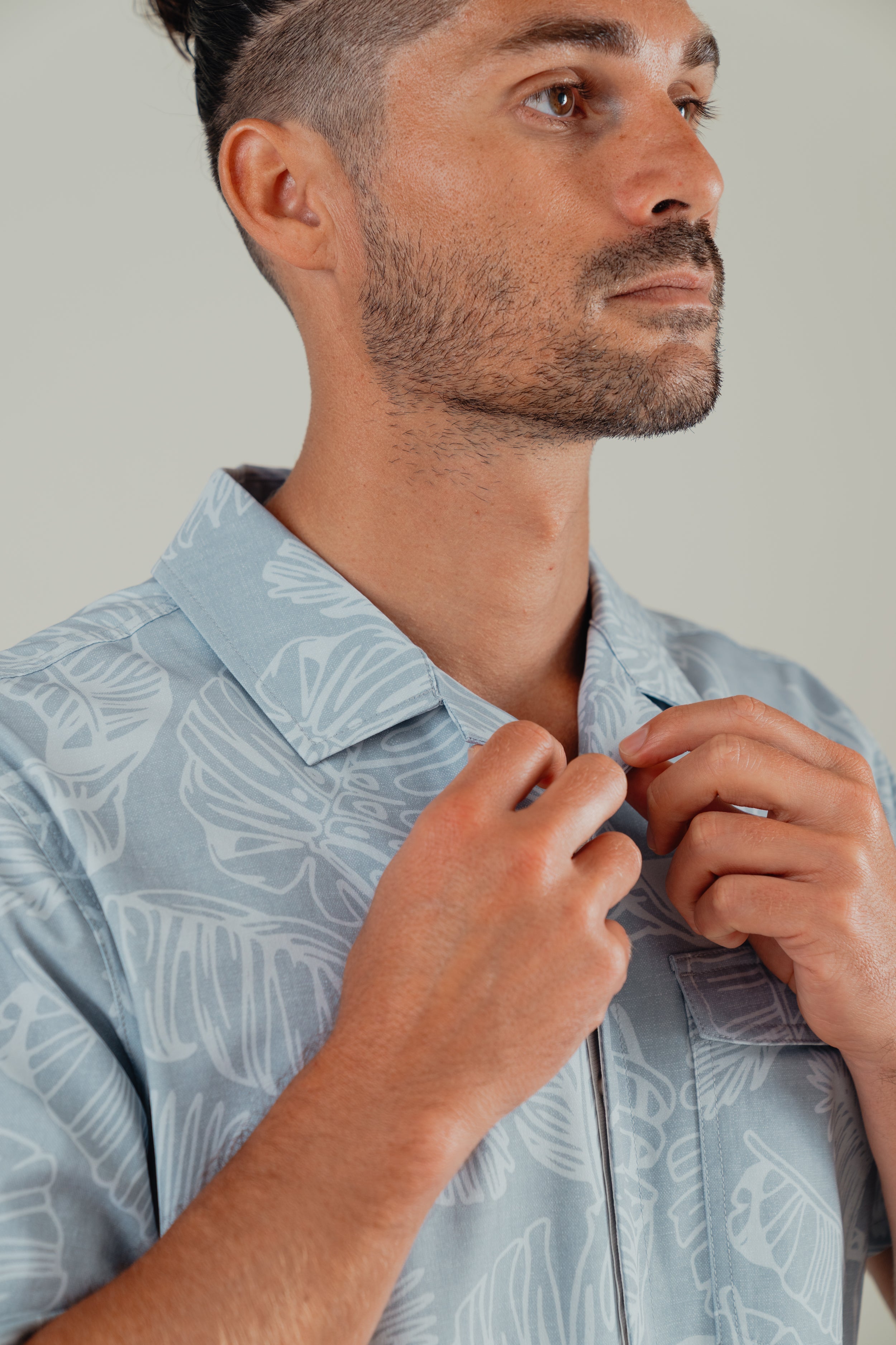OLEU UV QUICK-DRY BOARDSHIRT - RAINFOREST SEA GREEN