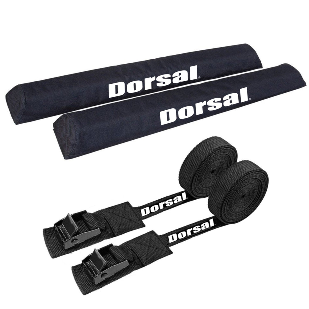 DORSAL Aero Roof Rack Pads with 15 ft Surf Straps - Pack of 4 for Car Surfboard Kayak SUP Long - Pau Hana Surf Supply