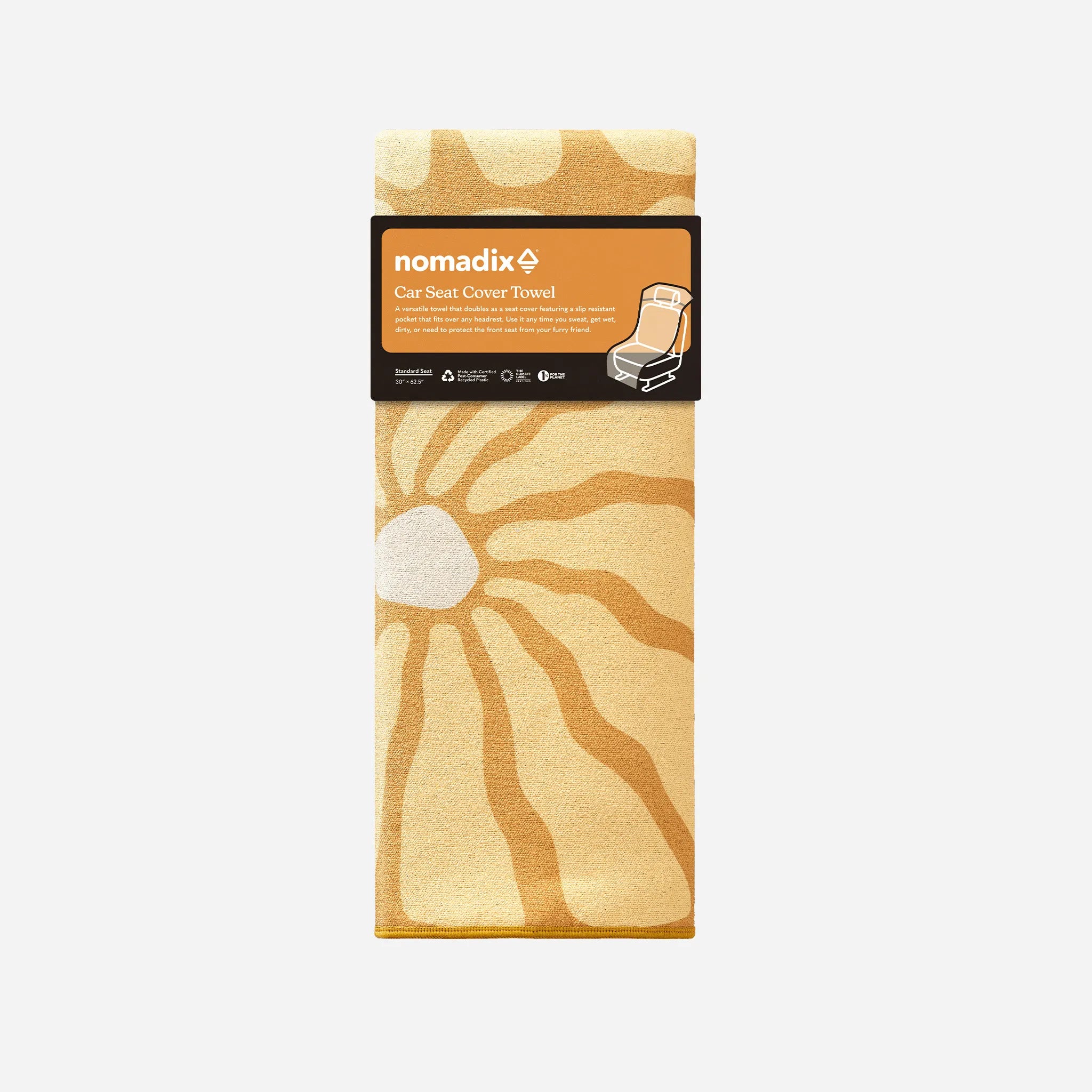 Nomadix Car Seat Cover Towel: Lazy Daisy Gold - Pau Hana Surf Supply