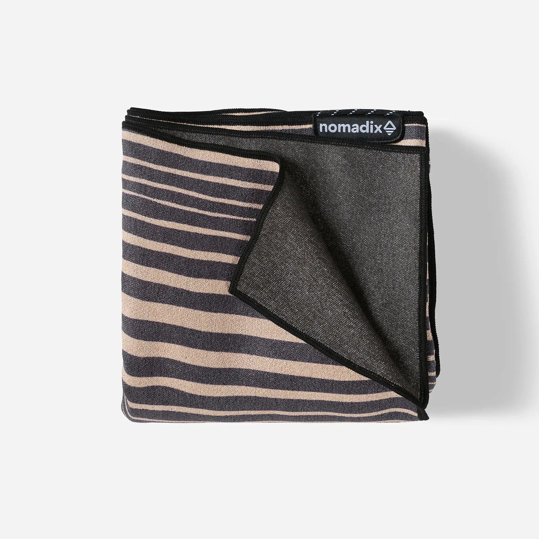 Nomadix Original Towel: Heritage Stripe Black and Tan - Pau Hana Surf Supply