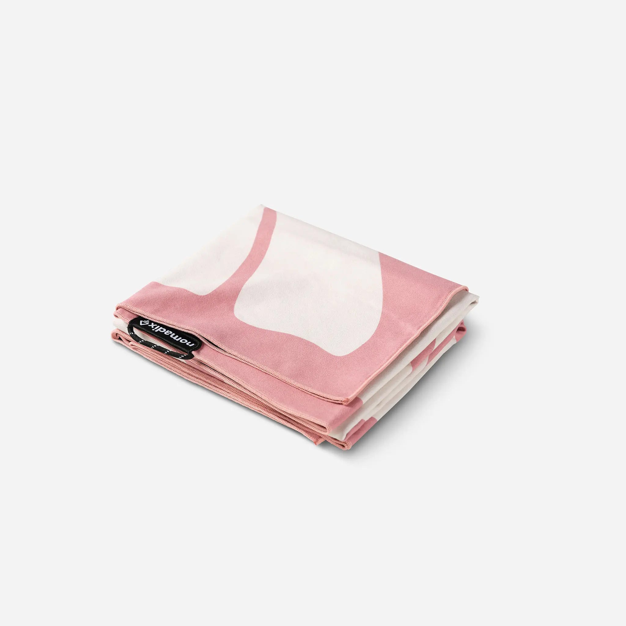 A folded pink and white patterned scarf with a black brand label reading 'SPEGLAZIO' on a light gray background.