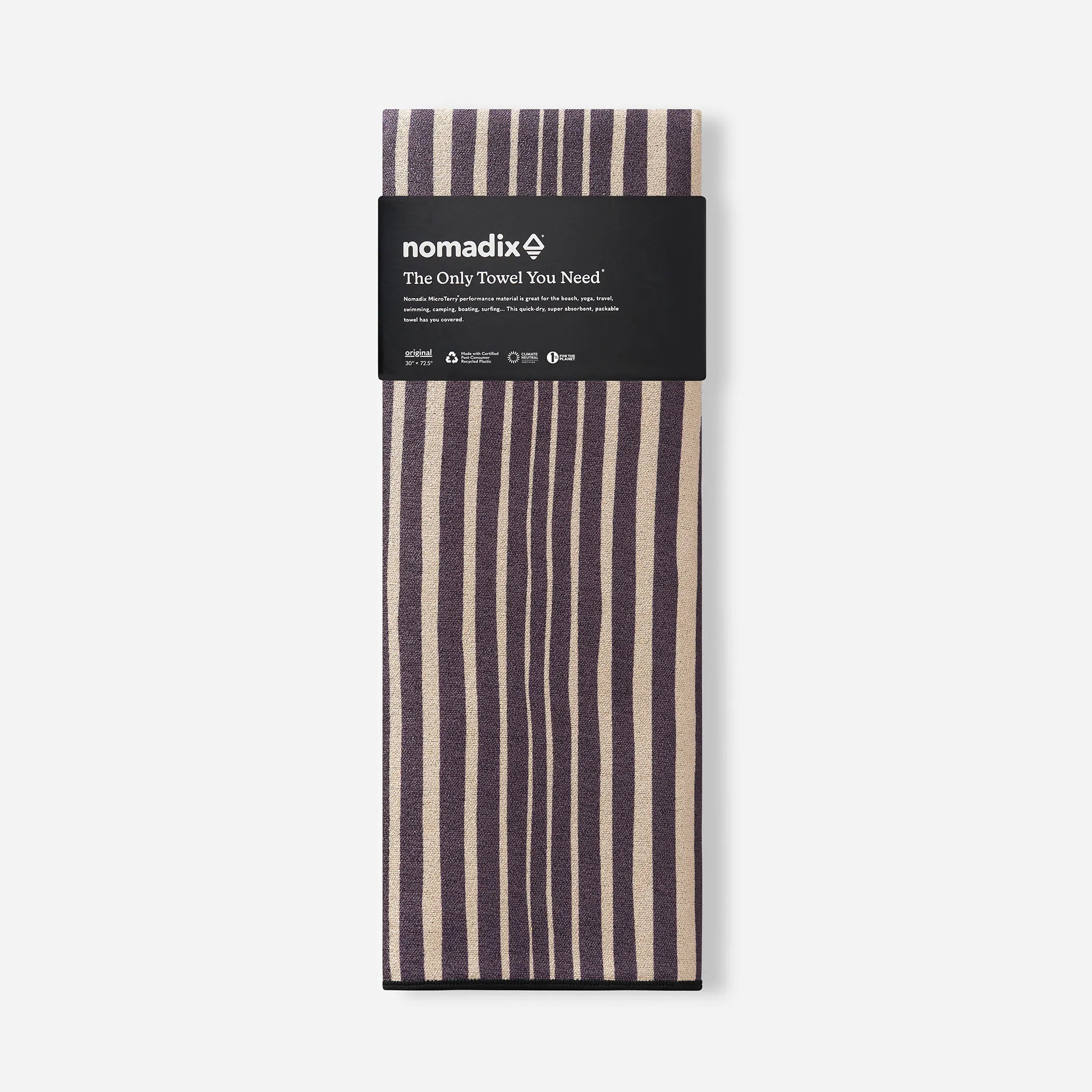 Nomadix Original Towel: Heritage Stripe Black and Tan - Pau Hana Surf Supply