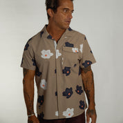 OLEU UV QUICK-DRY BOARDSHIRT - FLOATERS DARK SAND