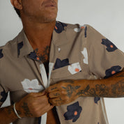 OLEU UV QUICK-DRY BOARDSHIRT - FLOATERS DARK SAND