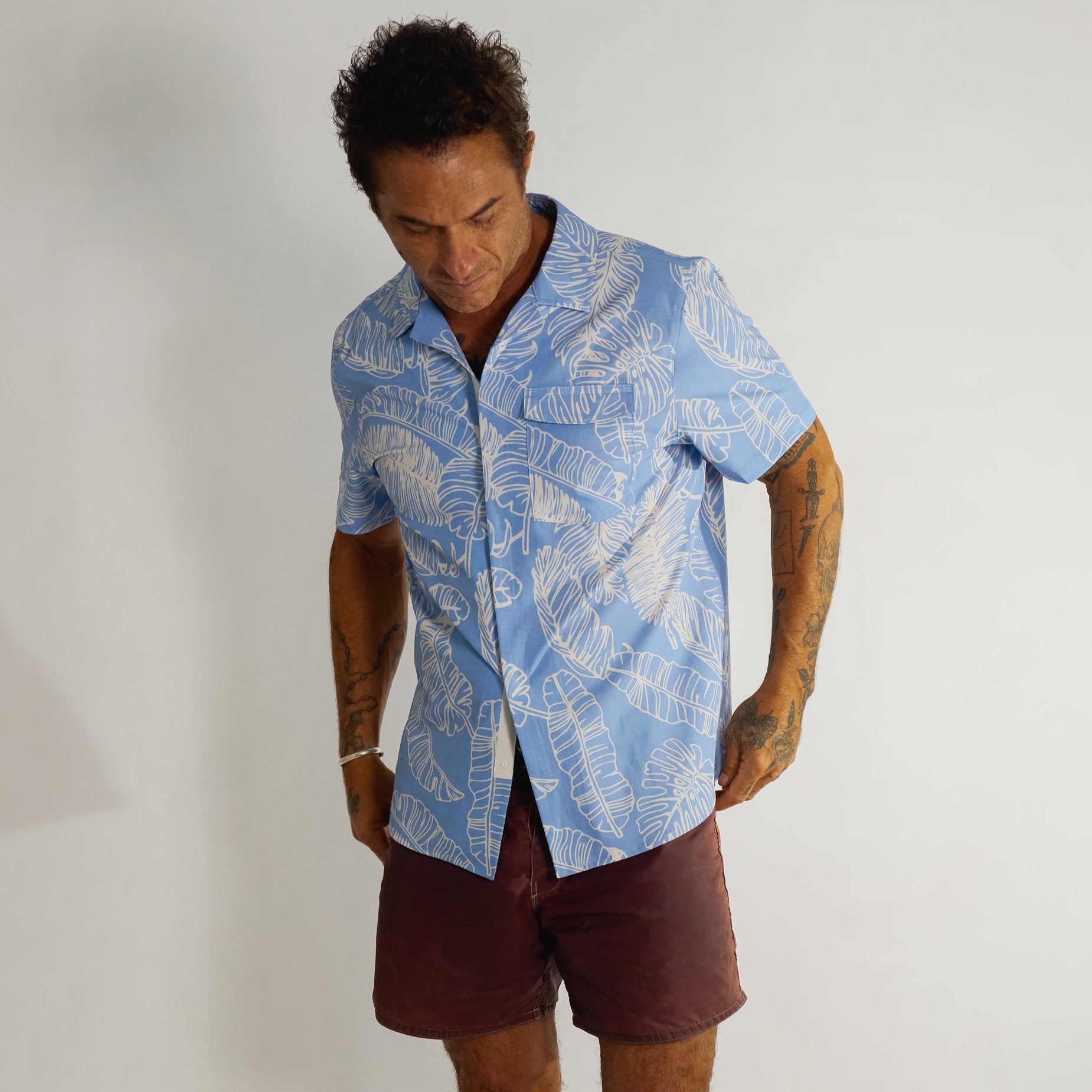 OLEU UV QUICK-DRY BOARDSHIRT - RAINFOREST CHAMBRAY