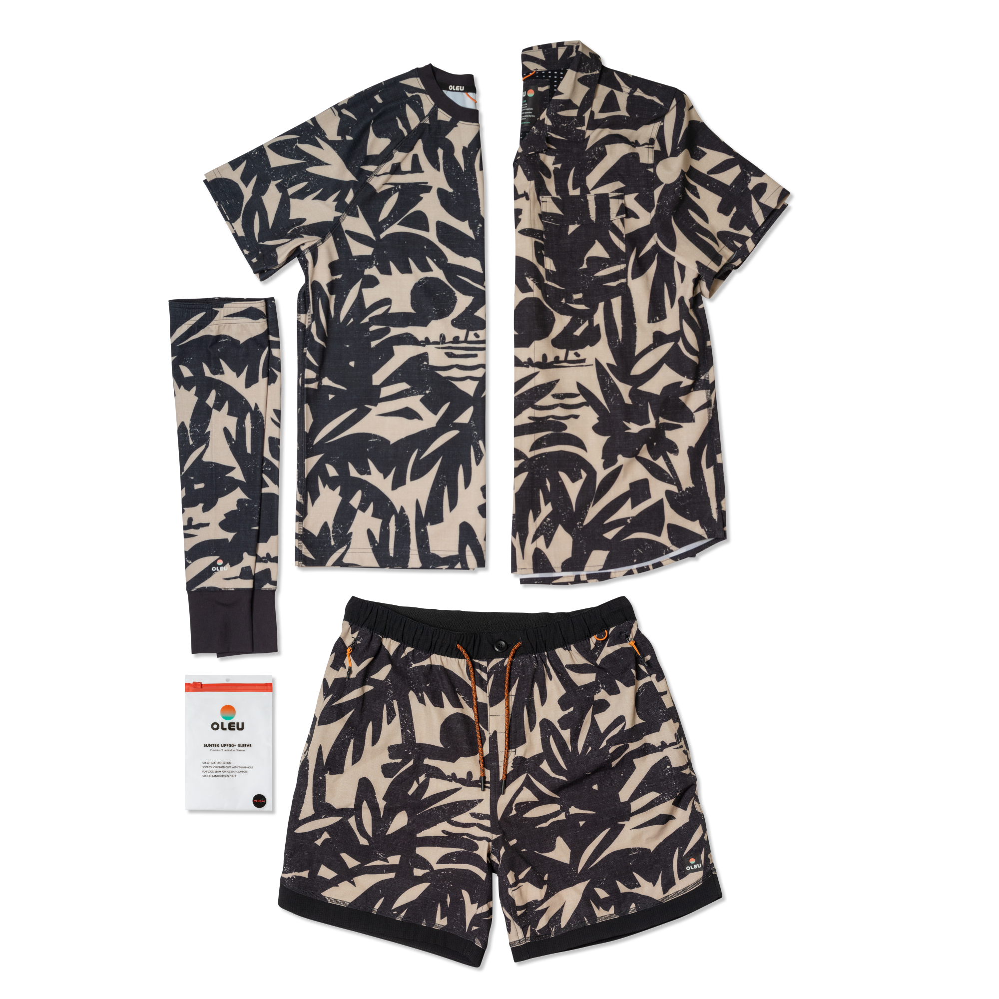 OLEU SUNSPORT™ UV TEE SHIRT - CARVINGS SANDSTONE