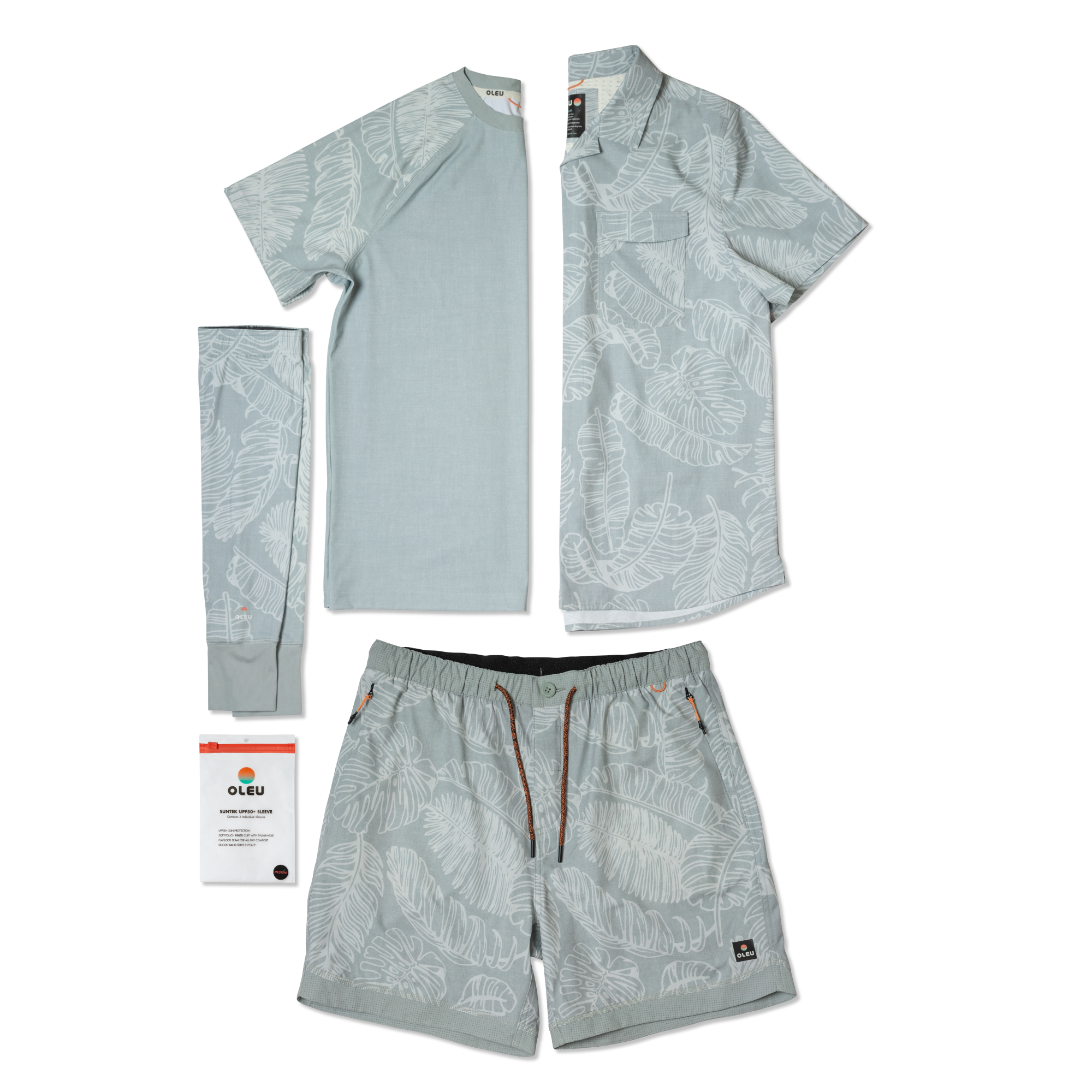 OLEU UV QUICK-DRY BOARDSHIRT - RAINFOREST SEA GREEN