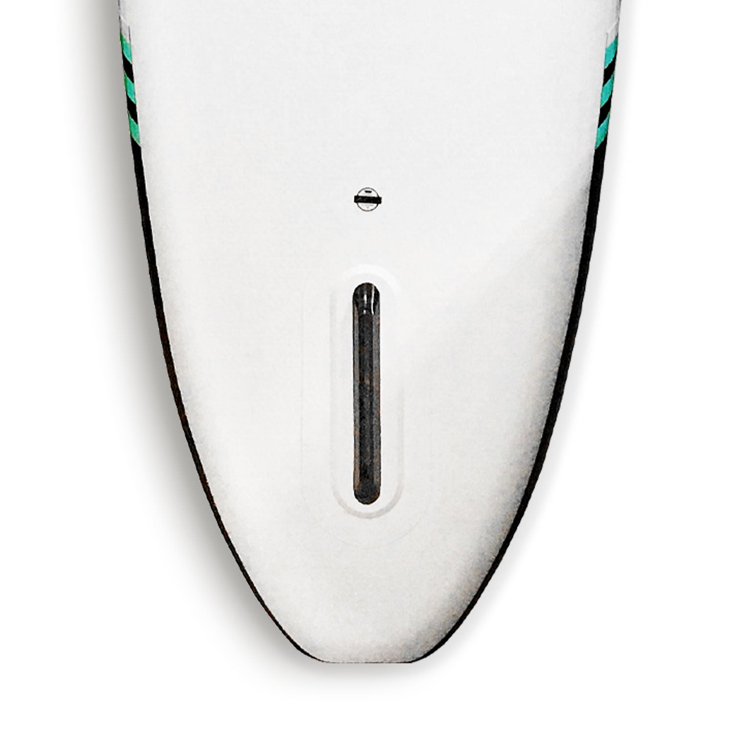 close up of a fin box on an inflatable paddleboard