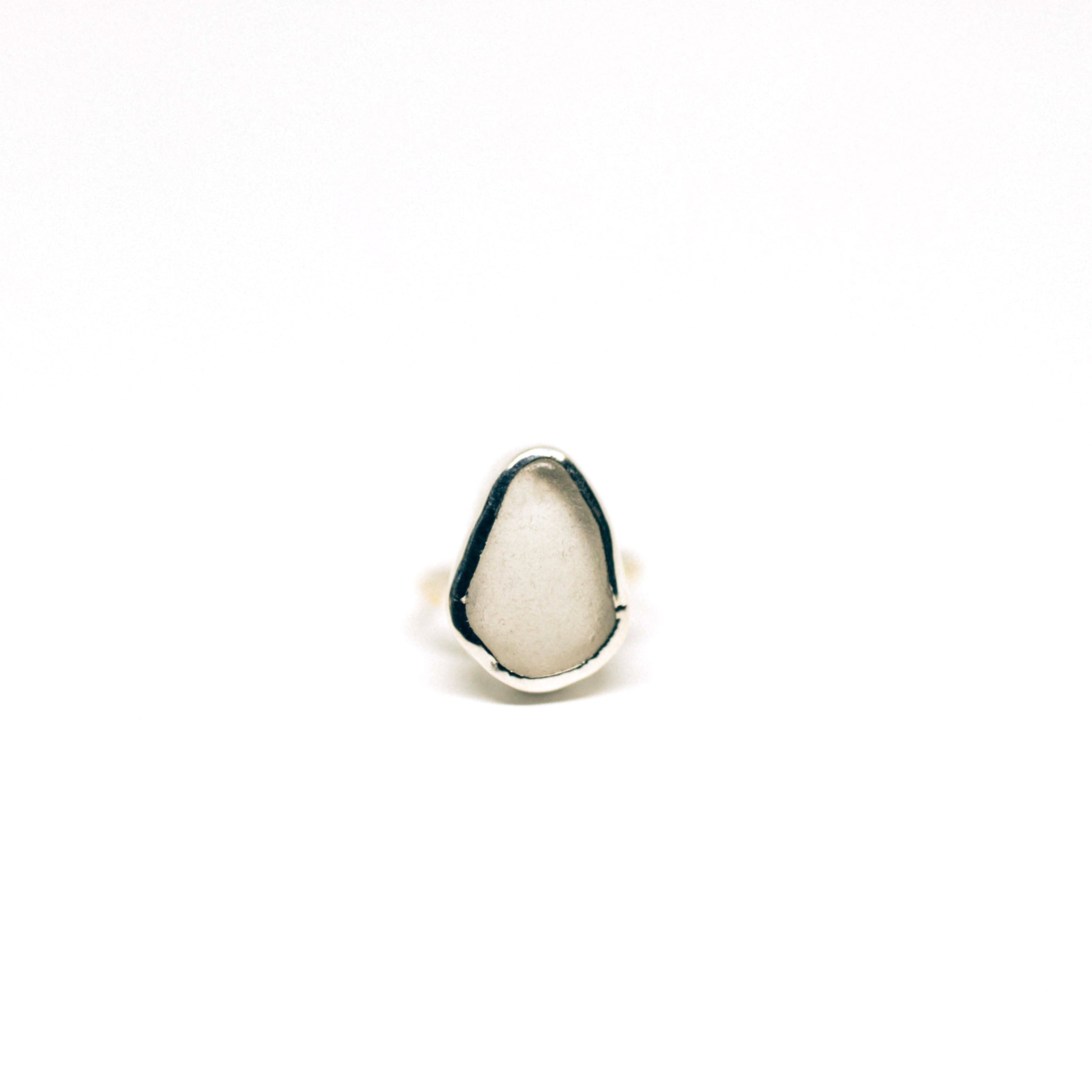White Sea Glass Ring (Handmade) - Pau Hana Surf Supply