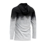 Black and gray gradient hoodie on a white background
