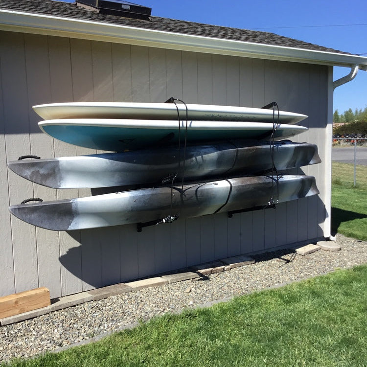 Outdoor Wall Rack | 46 Inch Adjustable Height | Kayak & SUP - Pau Hana Surf Supply